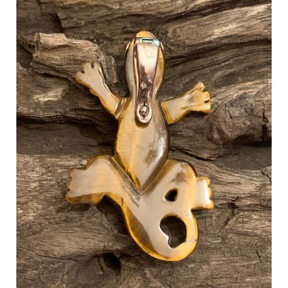 Whitney Kelly Tigers Eye Lizard Pendant - Picture 5 of 5